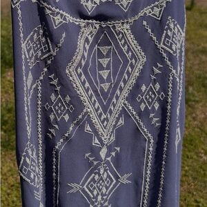 Blue Coastal Boho Tank | Beachy Flowy Summer Top | Lightweight Resort Style